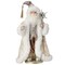 21" Fabric Jewel Santa with Staff on Base – Elegant Christmas Figurine
